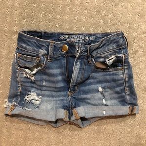 American Eagle Super-Stretch Ripped Denim Shorts